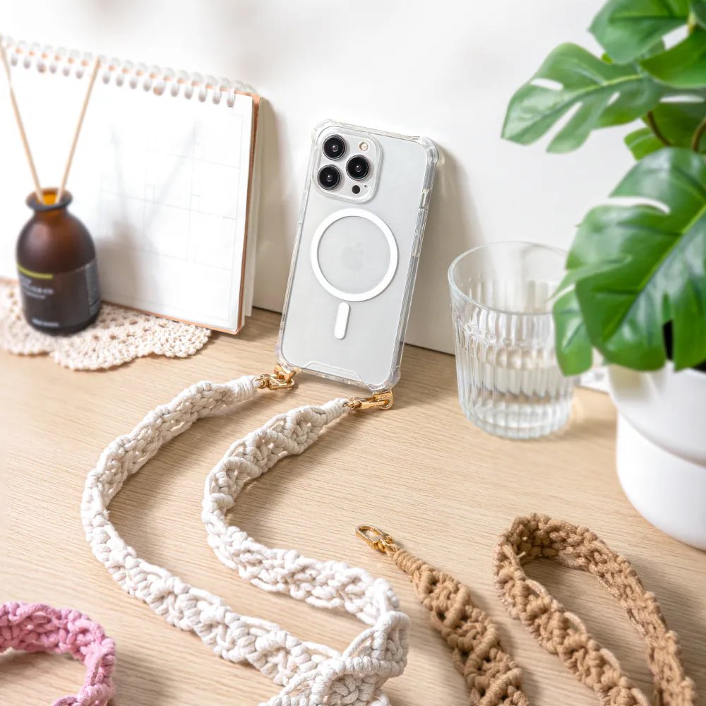 New custom braided strap mobile phone lanyard crossbody hand-woven shoulder strap long chain braided camera strap