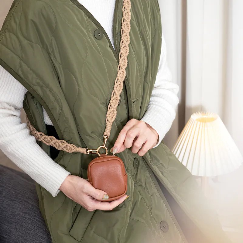 New custom braided strap mobile phone lanyard crossbody hand-woven shoulder strap long chain braided camera strap