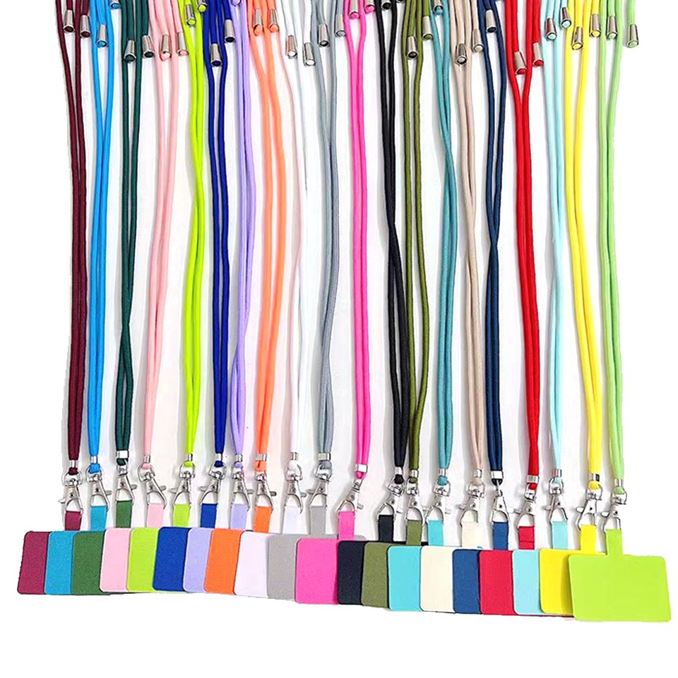 Universal Long Cord Color Clear Patch Promotion Gift Adjustable Custom LOGO Phone Crossbody Necklace Mobile Phone Strap Lanyard