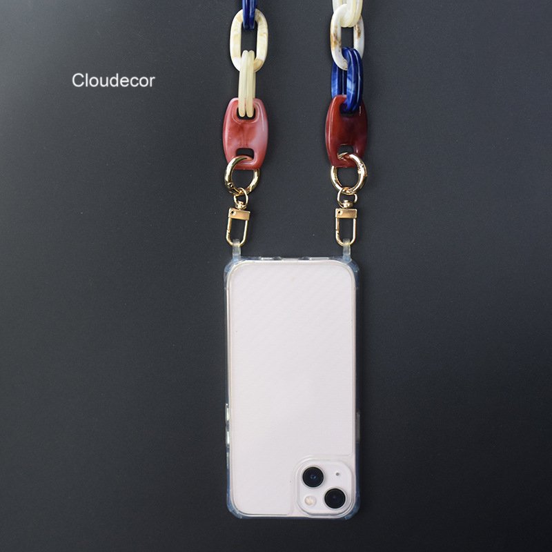 Colorful Acrylic Cellphone Chain Versatile Phone Crossbody Necklace Ins Long Bag Mobile Phone Shoulder Strap Chain 120cm