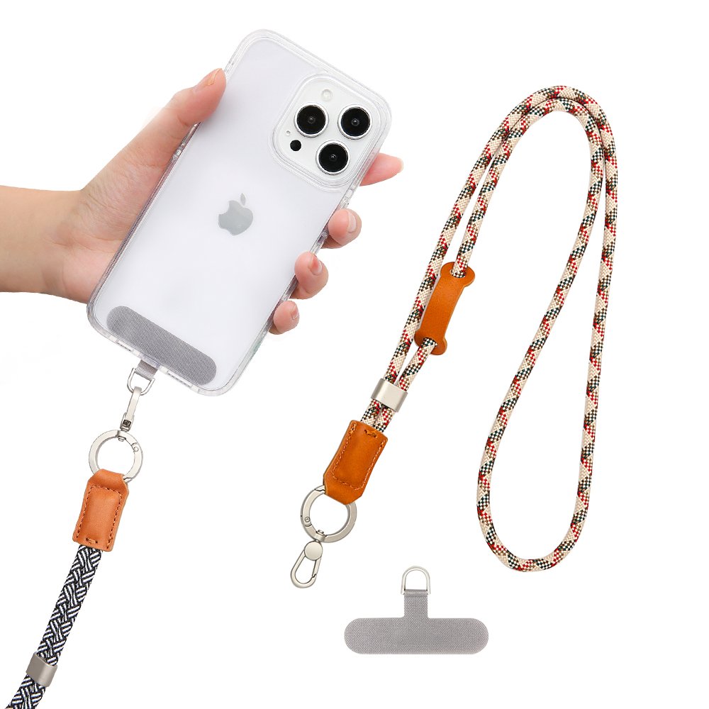 High-end first-layer cowhide multifunctional hanging neck mountain series outdoor universal mobile phone rope