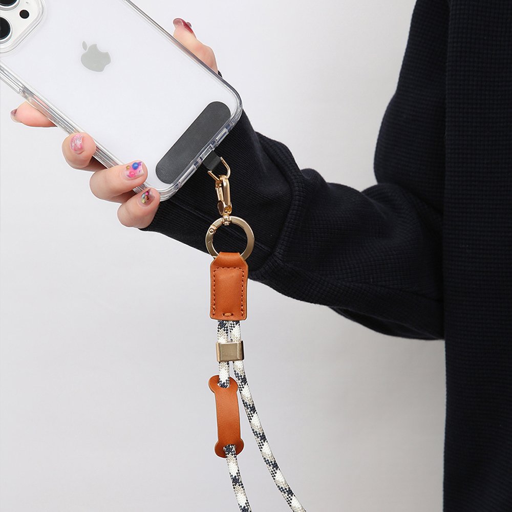 High-end first-layer cowhide multifunctional hanging neck mountain series outdoor universal mobile phone rope