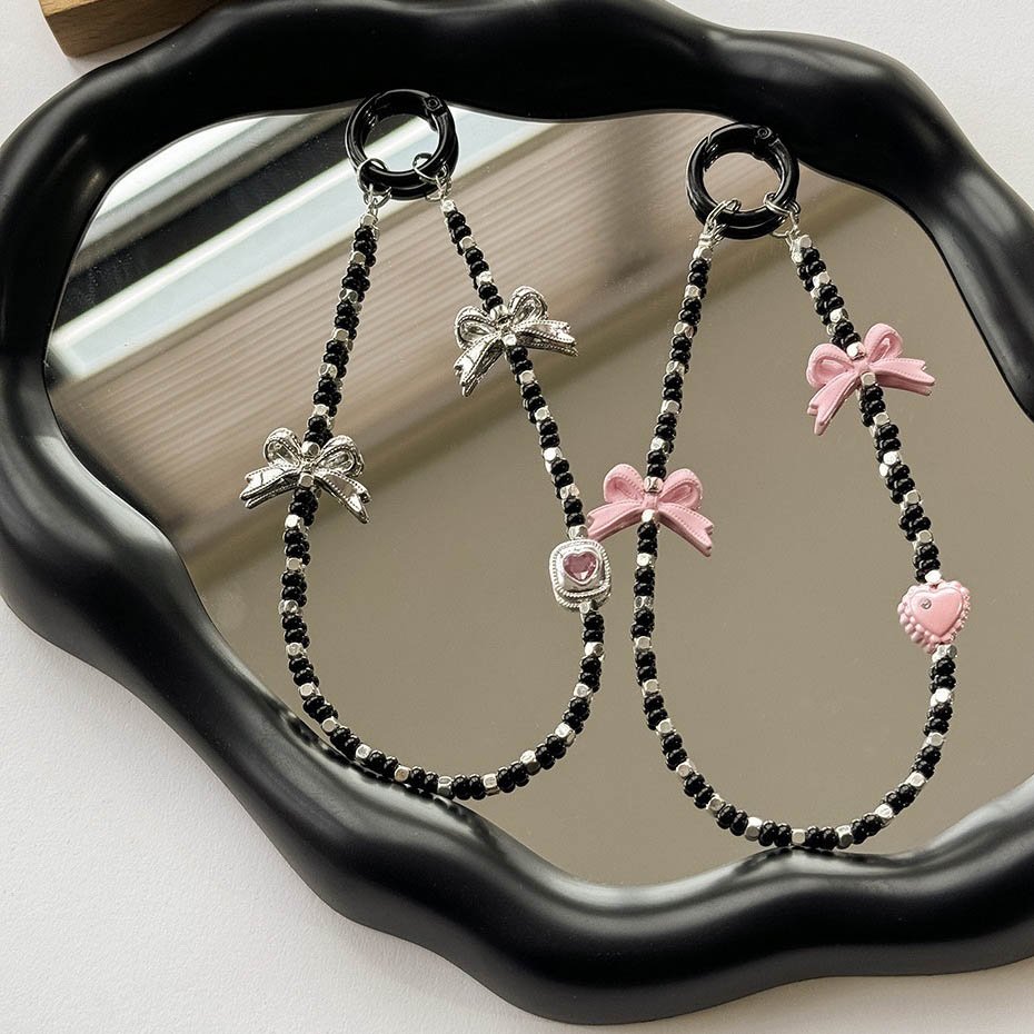 Girls High Quality Beaded Phone Charms Lanyard Pendant for Purse Backpack Handbag Phonecases Car key Airpods Strap