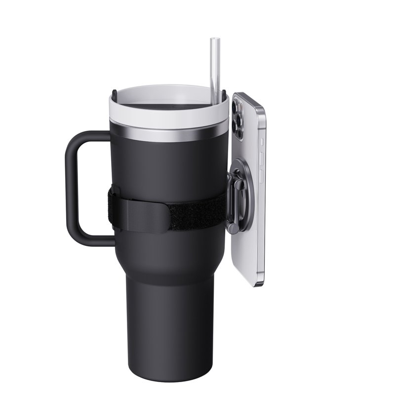 2024 New Universal Phone Mount for 10-40oz Water Bottle Tumbler Cup Gym Stroller Foldable Magnetic Phone Holder for Cell Phone