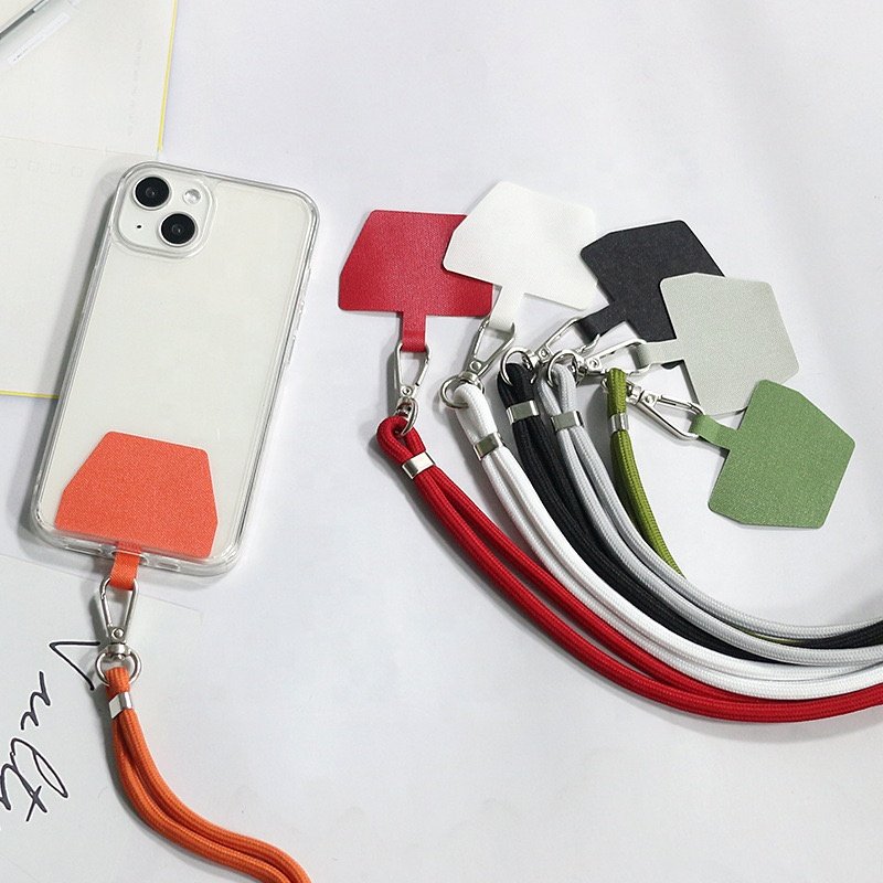 custom adjustable crossbody cell mobile phone case shoulder strap necklace rope lanyard with patch