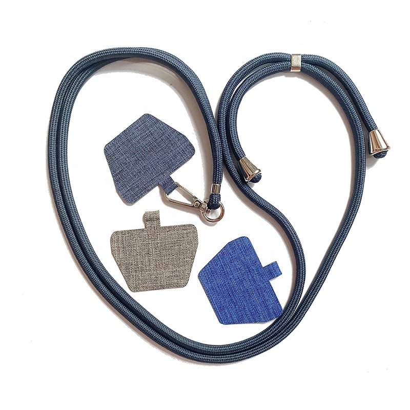 custom adjustable crossbody cell mobile phone case shoulder strap necklace rope lanyard with patch