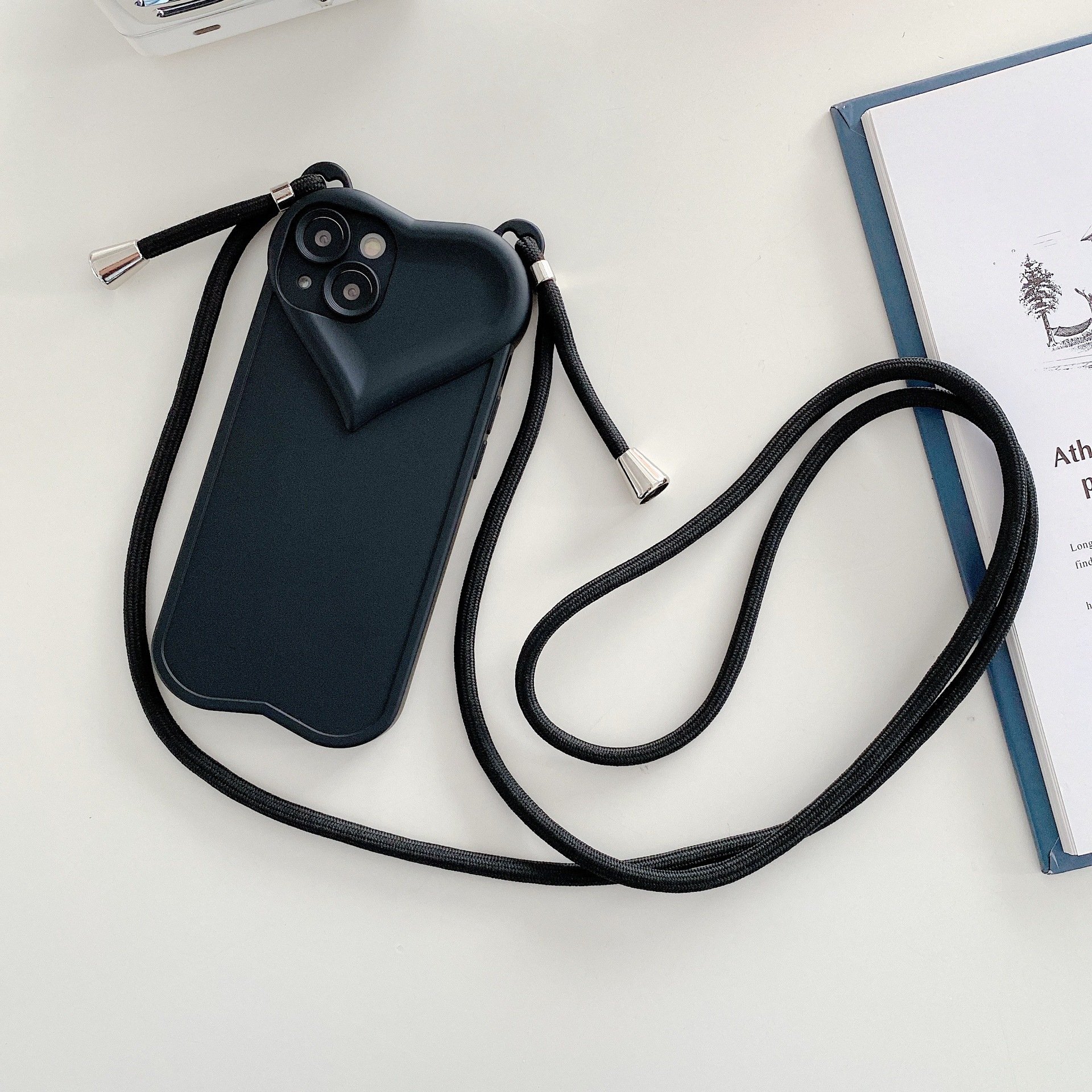 For iphone 16 Candy Color Soft Heart Tpu Case For Iphone 11 12 13 14 Plus 14 Pro Max For Iphone Promax 15 Case With Long Strap