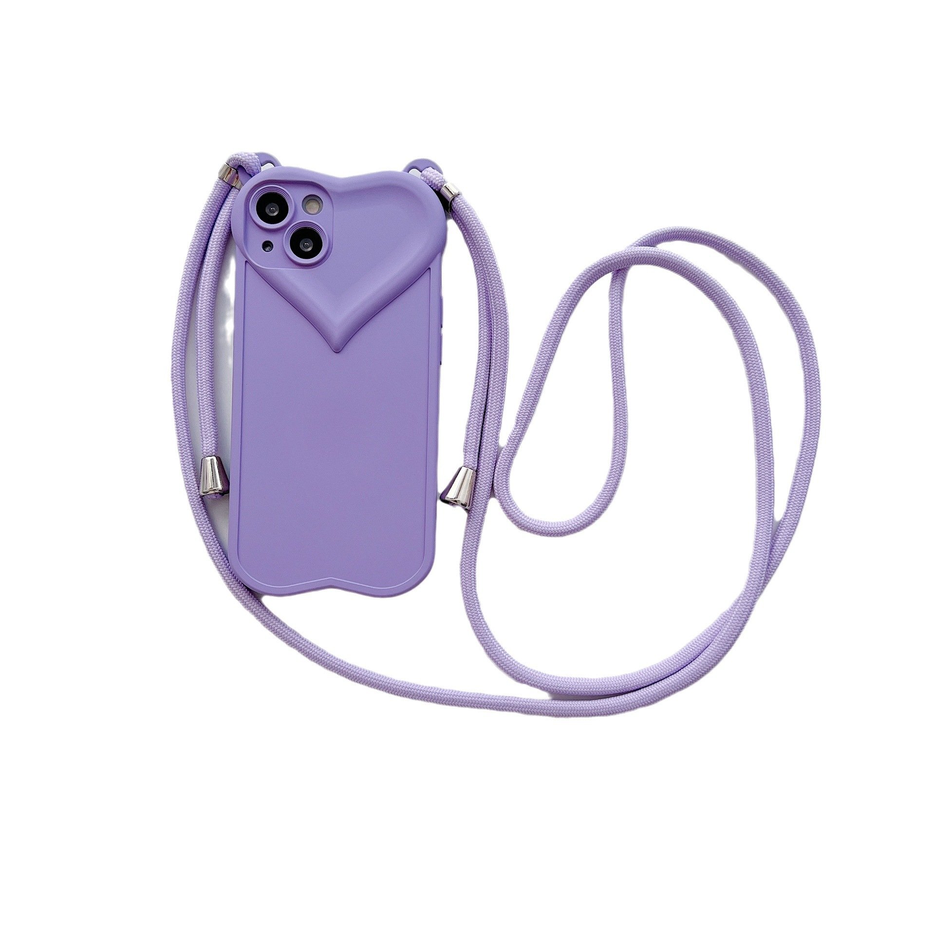 For iphone 16 Candy Color Soft Heart Tpu Case For Iphone 11 12 13 14 Plus 14 Pro Max For Iphone Promax 15 Case With Long Strap