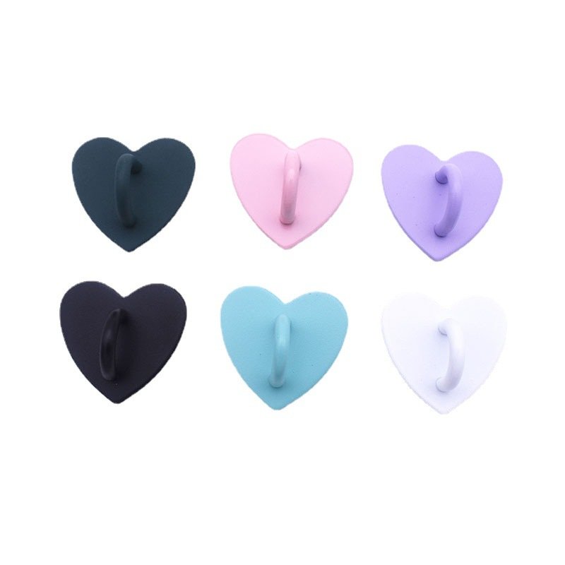 DIY Phone Case Accessories Metal Gold Plated Adhesive Ring Hook Phone Chain Hanger Heart Hook Phone Charm Heart Hook Cellphone