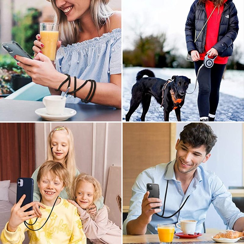 Universal Phone Lanyard Adjustable Nylon Neck Strap With Phone Patch All Smartphones And Dacron Rope With Metal
