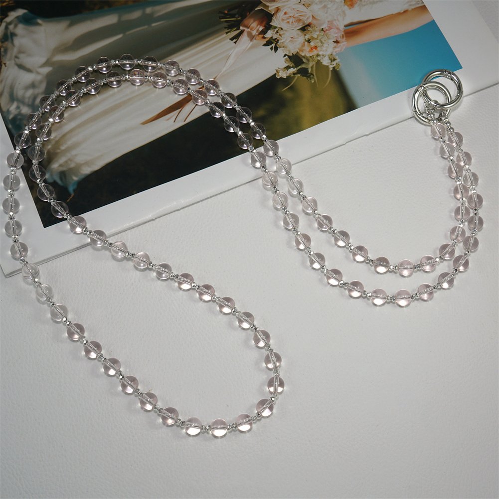 Luxury Phone Shoulder Strap Long Necklace Chain Crystal Beaded Phone Straps for Samsung S24 S23 Ultra Anti-Lost Mobile Accessory