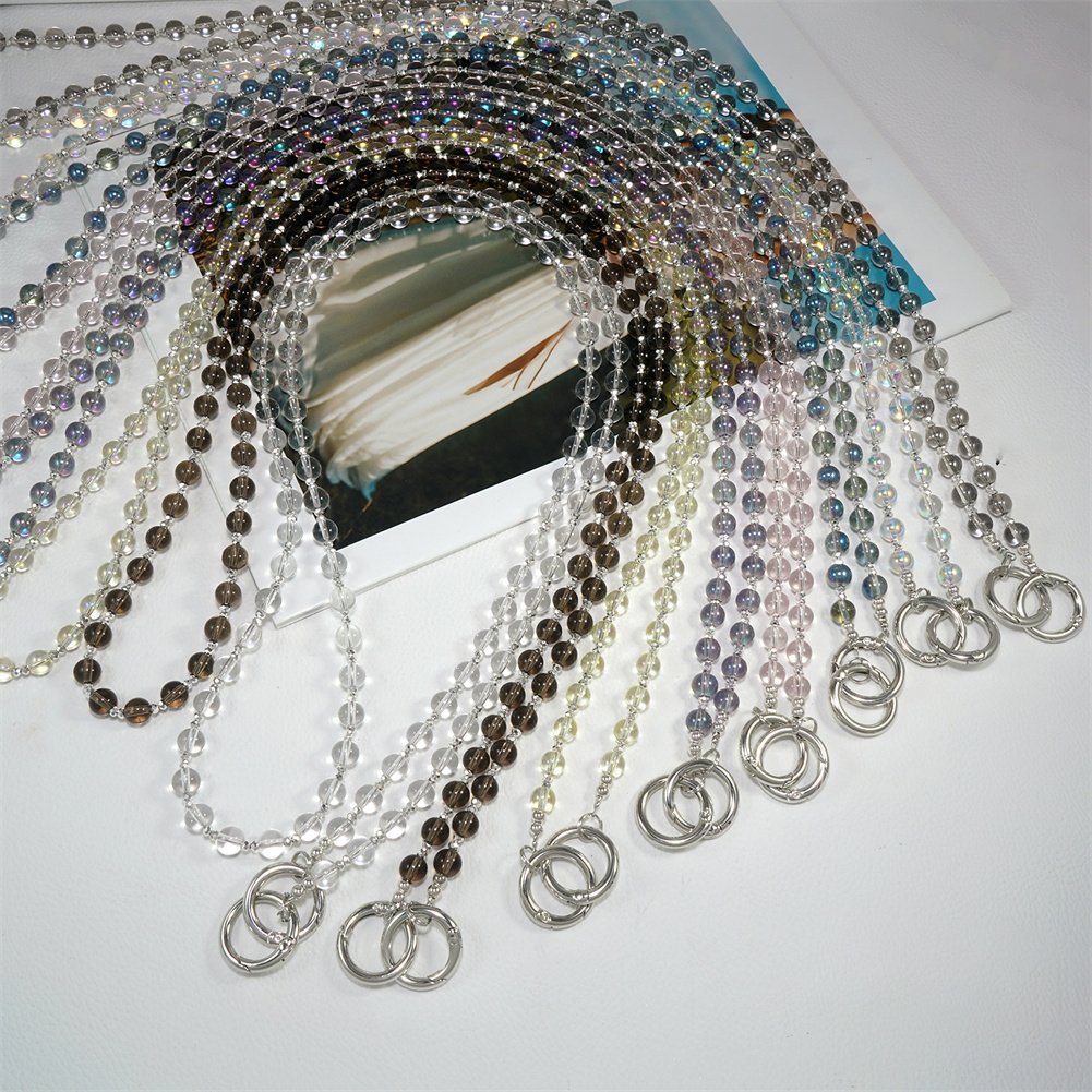 Luxury Phone Shoulder Strap Long Necklace Chain Crystal Beaded Phone Straps for Samsung S24 S23 Ultra Anti-Lost Mobile Accessory