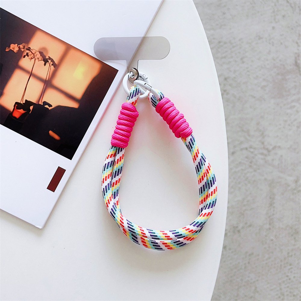 Factory Wholesale Colorful Bracelet Cell Phone Lanyard Camera Key Chain Nylon Braid Rope Wrist Strap Universal Phone Straps