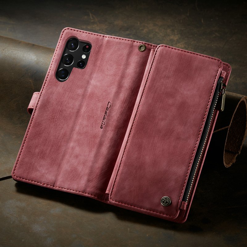 For iphone 16 15 14 13 12 11 Pro XS Max Leather Flip Phone Case For Samsung S24 Ultra A52 A25 Zipper Credit Card Wallet Cover