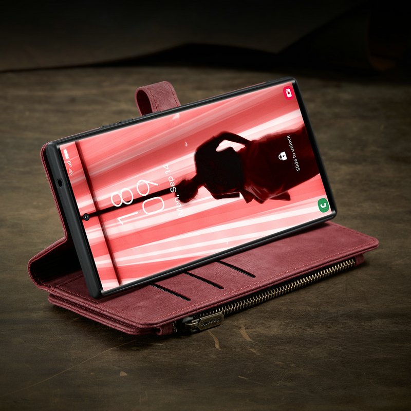For iphone 16 15 14 13 12 11 Pro XS Max Leather Flip Phone Case For Samsung S24 Ultra A52 A25 Zipper Credit Card Wallet Cover