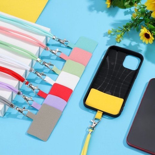 Wholesale Polyester Fiber Universal Adjustable Nylon Mobile Phone Straps Lanyard Patch For iPhone 15 Pro Max Hanging Rope