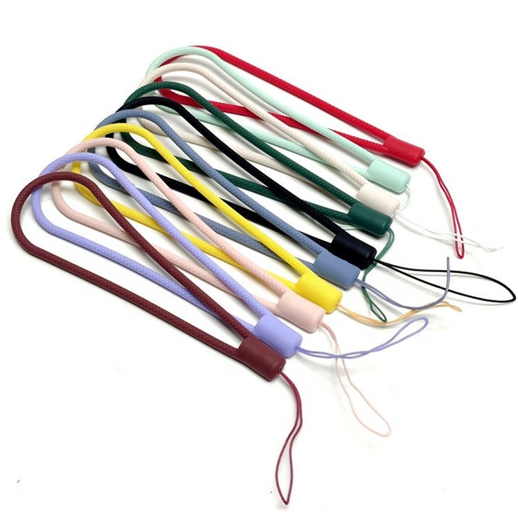 Colorful USB Key Camera Short Anti-lost Hand Lanyard Silicone Braid Round Mobile Phone Wrist Straps
