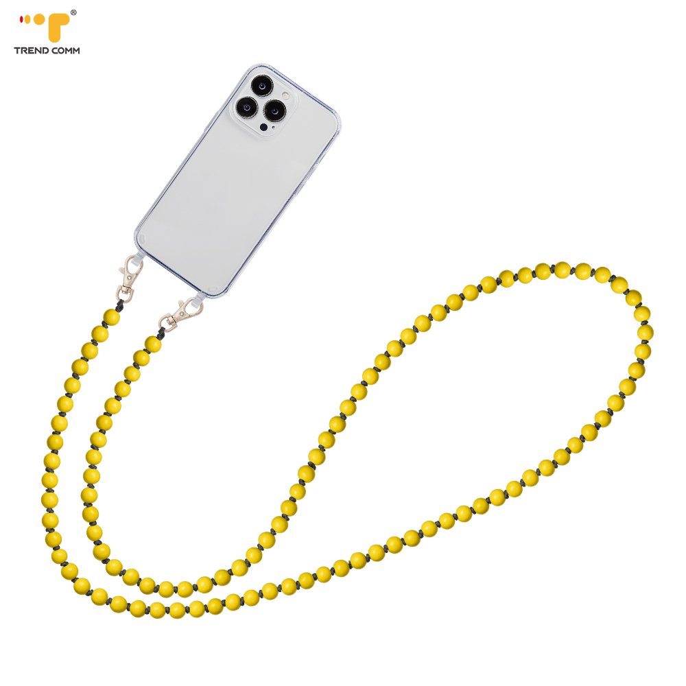 Luxury Eco-Friendly Wooden Lanyard Long Crossbody Strap Colorful Wood Beads Mobile Phone Chains