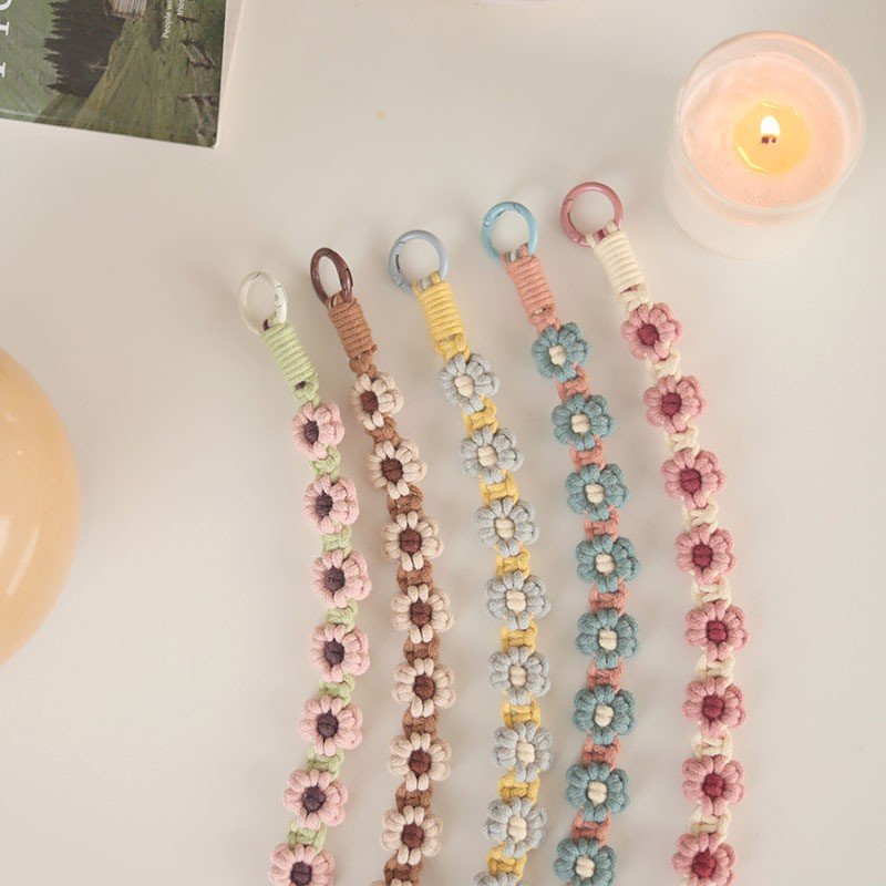 Accessories Charm Chain Strap for Mobile Phone Woven Cotton Lanyard Phone Strap Braided Cotton Rope Shoulder Strap key Necklace