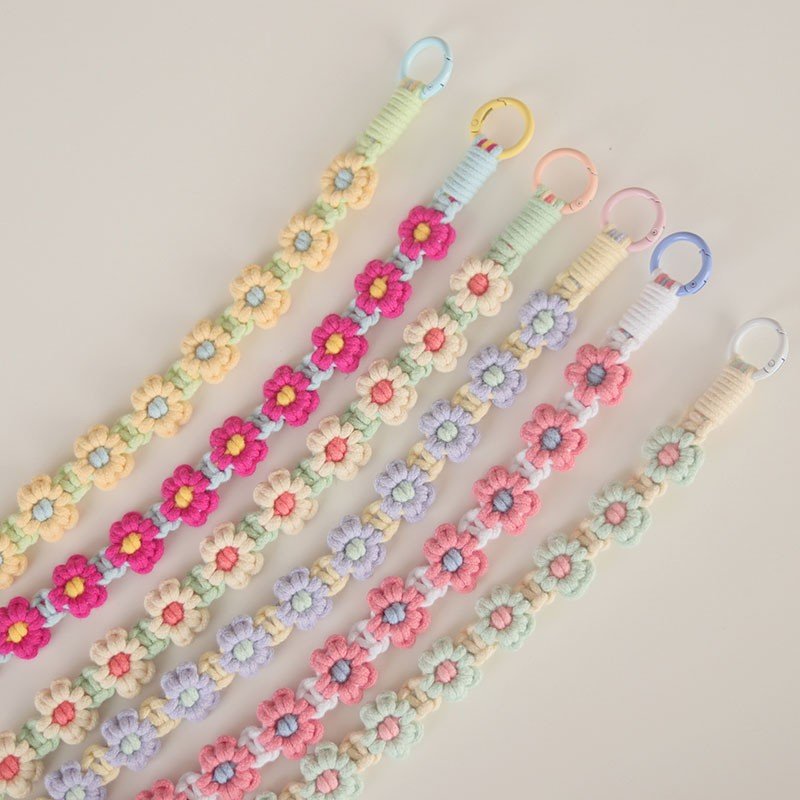 Accessories Charm Chain Strap for Mobile Phone Woven Cotton Lanyard Phone Strap Braided Cotton Rope Shoulder Strap key Necklace