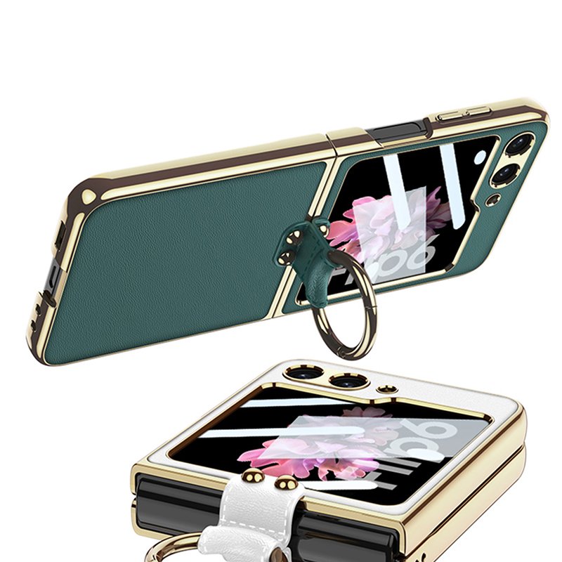 Hinge Strap Stand Shockproof Cover Plastic Ring Holder Phone Case For Samsung Galaxy Z Flip 6