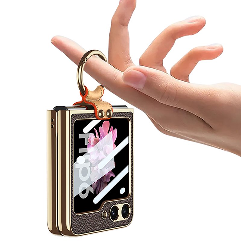 Hinge Strap Stand Shockproof Cover Plastic Ring Holder Phone Case For Samsung Galaxy Z Flip 6