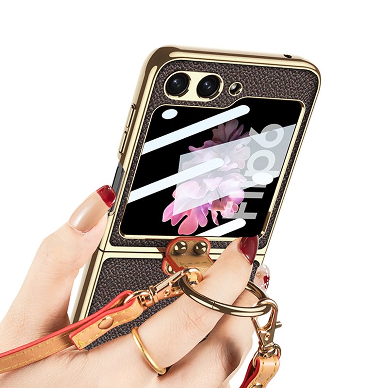 Hinge Strap Stand Shockproof Cover Plastic Ring Holder Phone Case For Samsung Galaxy Z Flip 6