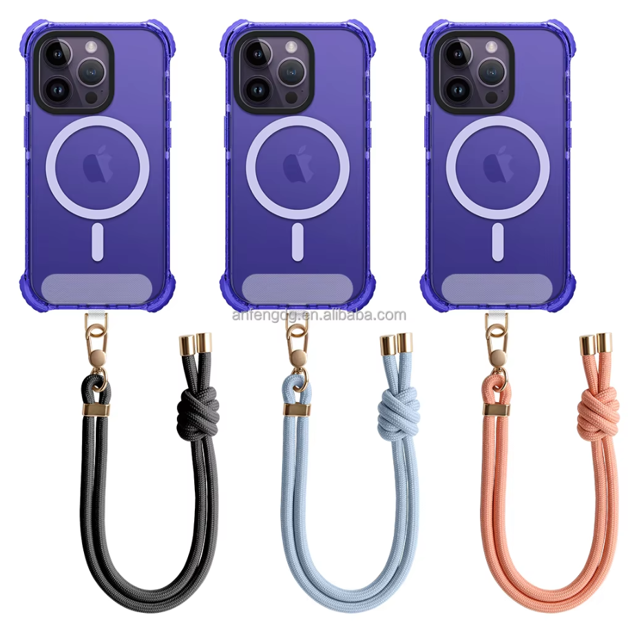 Detachable Universal Polyester Wrist Tether Smartphone Strap Cord Patch Card Key Holder Lanyard Cell Phone Chain Strap