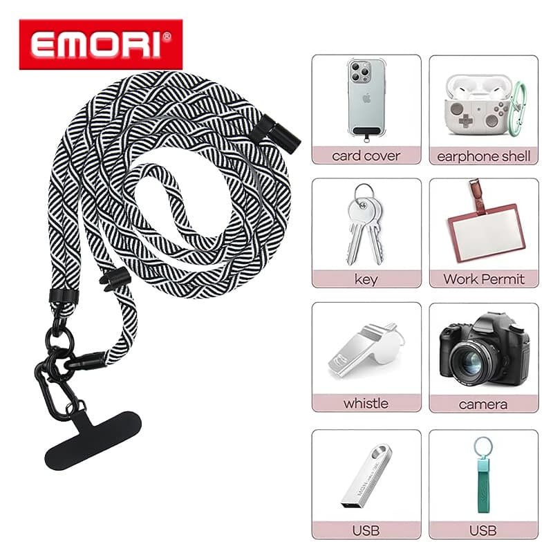 Custom Nylon Phone Lanyards Adjustable Multi Uses Cell Phone Crossbody Shoulder Strap with Phone Pad