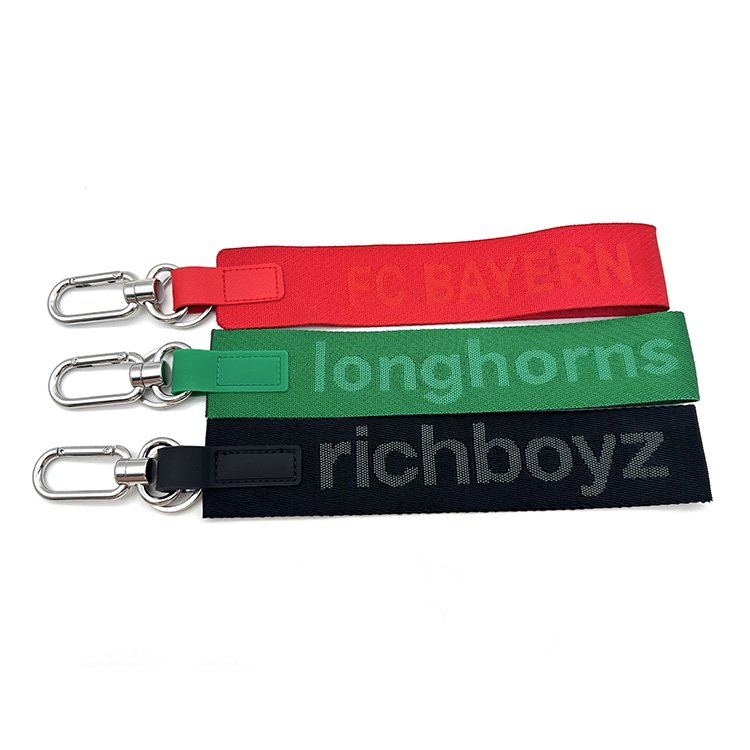 New Fashion Jacquard Keychain Custom Wrist Strap Nylon Jacquard Keychain Mobile Phone Backpack Duffel Bag Decoration Accessories