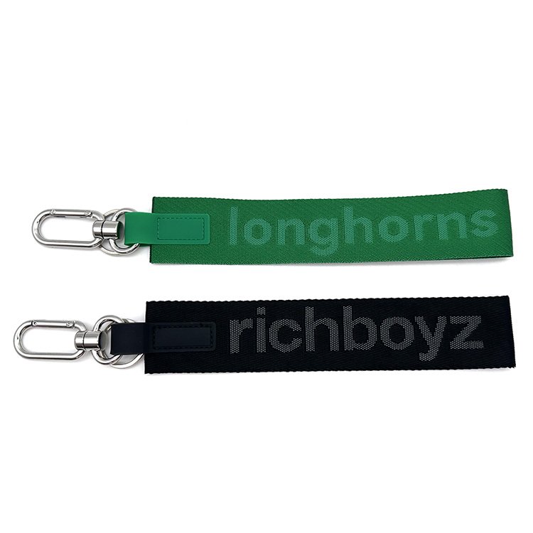New Fashion Jacquard Keychain Custom Wrist Strap Nylon Jacquard Keychain Mobile Phone Backpack Duffel Bag Decoration Accessories