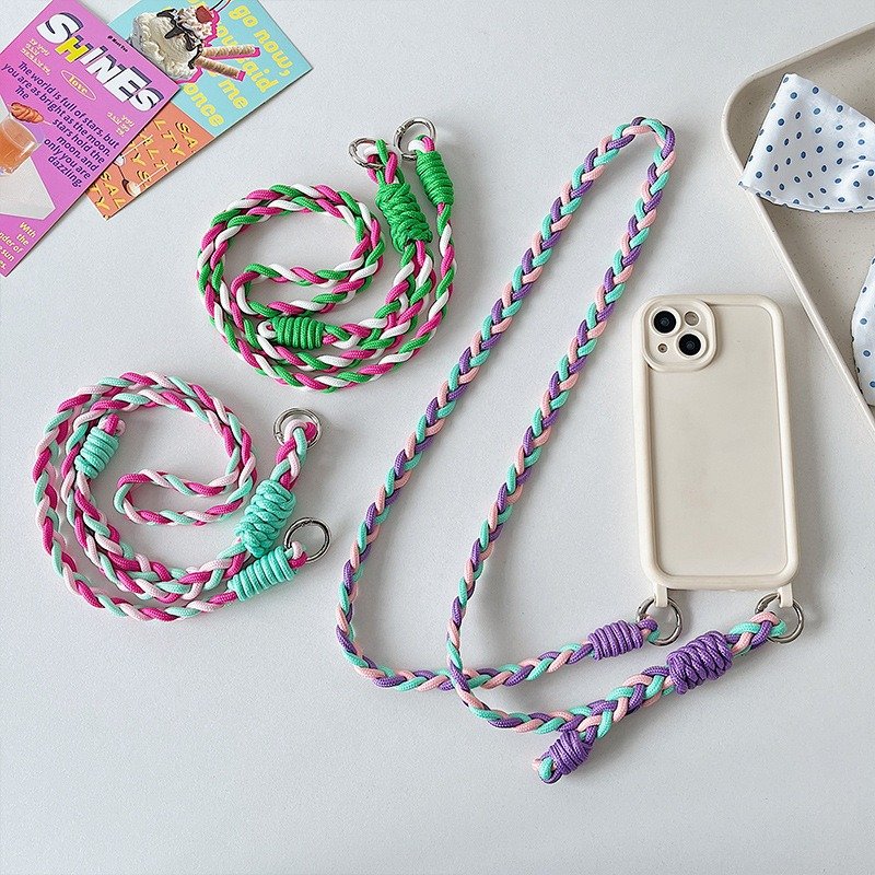 Braided Mobile Phone Lanyard Crossbody Strap Rope Sturdy And Durable Camera Lanyard Neck Cell Phone Rope Necklace