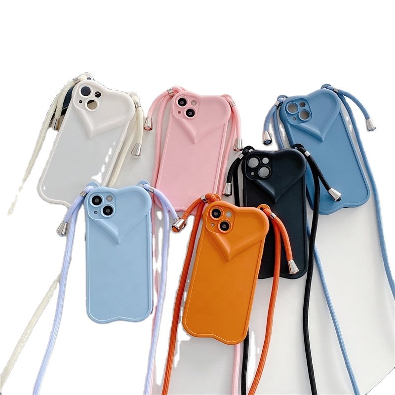 soft silicone phone cover With hand rope hanging case for iphone 12 pro max 13, for iphone 14 pro case with wrist strap