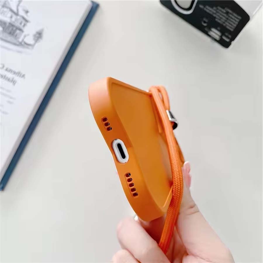 soft silicone phone cover With hand rope hanging case for iphone 12 pro max 13, for iphone 14 pro case with wrist strap