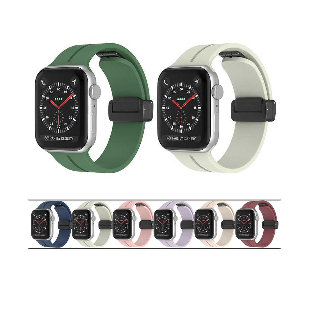 38/42mm mobile phones silicone Folding magnetic buckle smart watch band for apple watch series 10 original