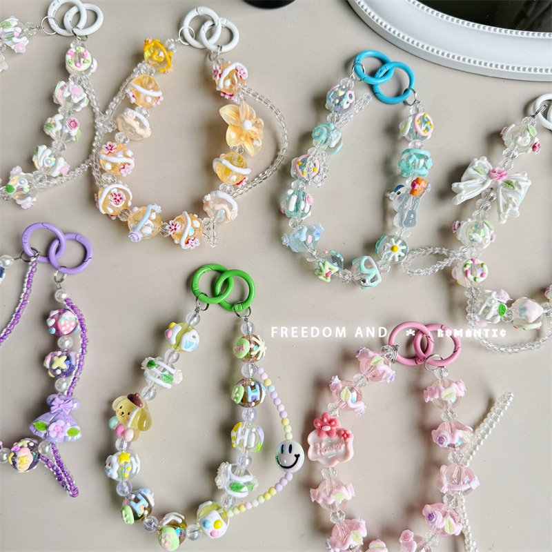 Candy cartoon doodle chain short wrist pendant mobile phone chain
