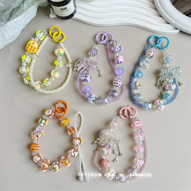 Candy cartoon doodle chain short wrist pendant mobile phone chain