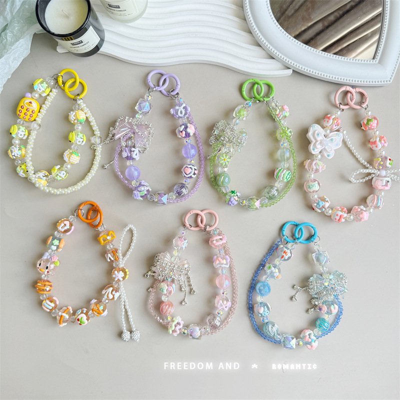 Candy cartoon doodle chain short wrist pendant mobile phone chain