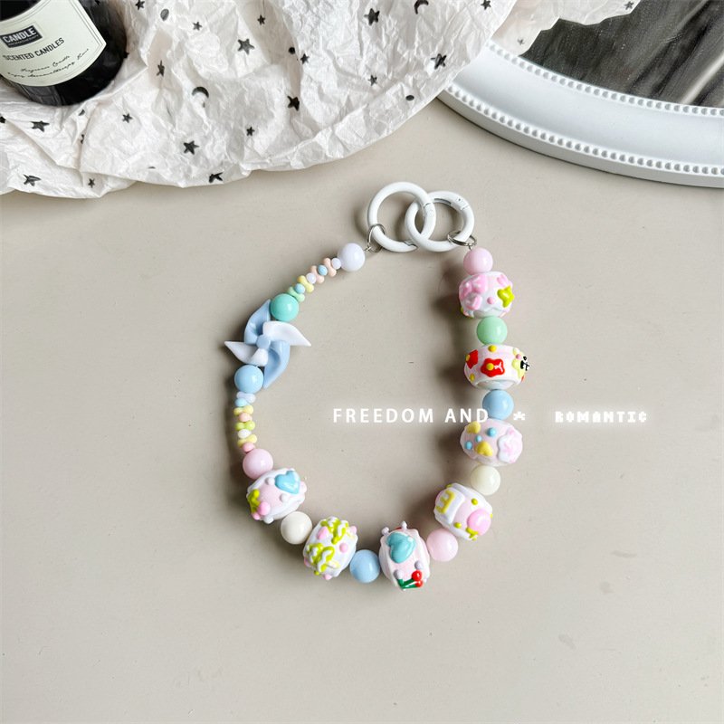 Candy cartoon doodle chain short wrist pendant mobile phone chain