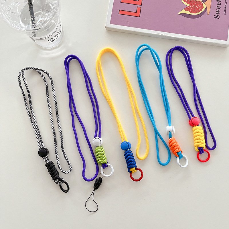 Mobile Phone Strap Accessories Loose Lanyard with Shrink Mobile Phone Case Diagonal Span Hang Neck or Back Rope with Buckle