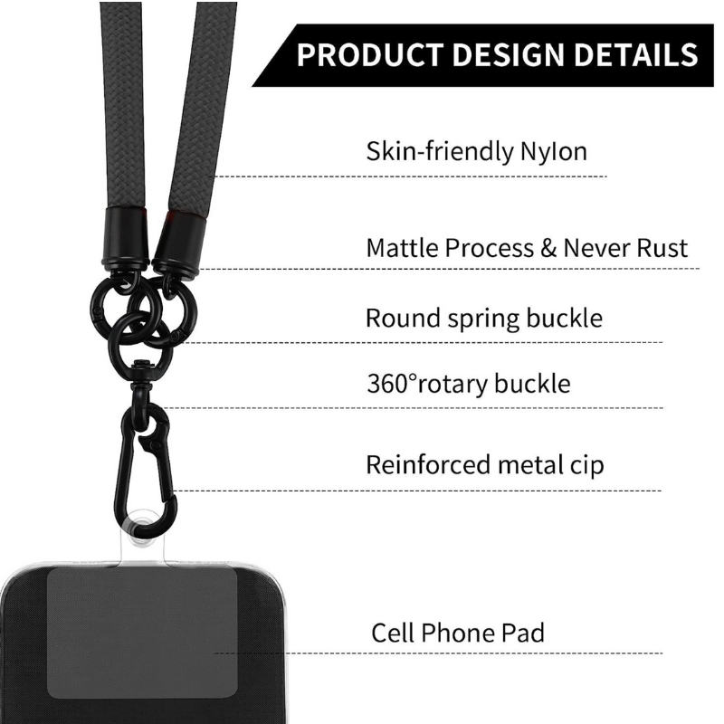 Custom universal cellphone strap crossbody nylon Lanyard mobile phone strap to hang hanging rope with logo custom