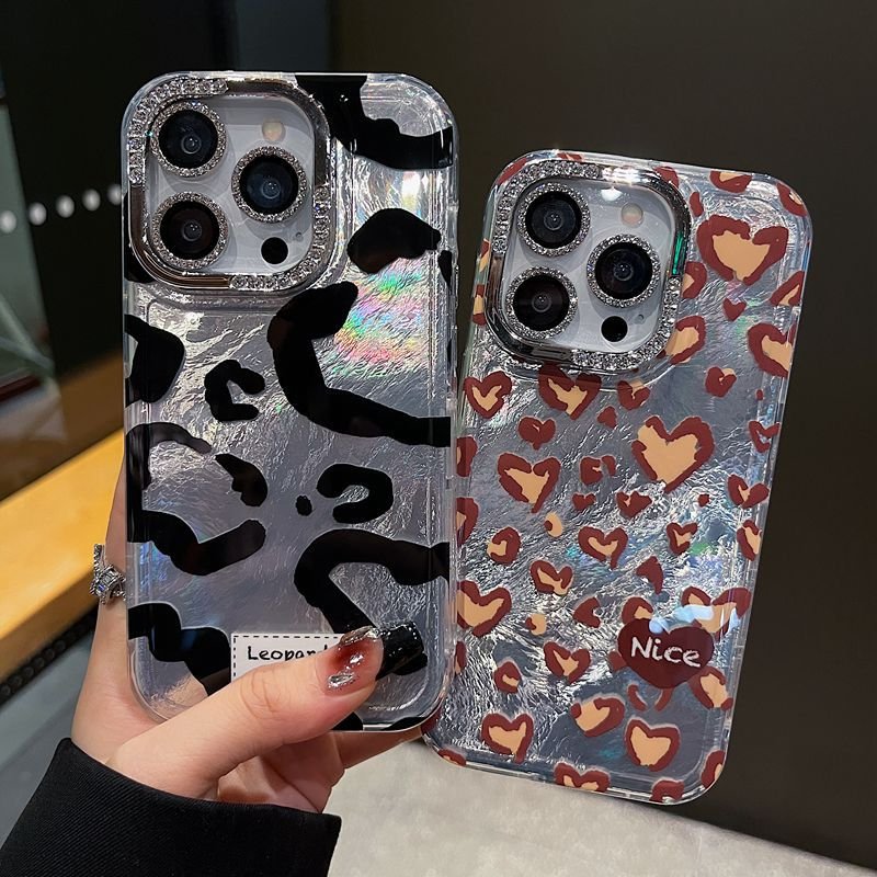 Japan and South Korea for Iphone15 Series New Phone Case 14proma Fashion Simple Half Diamond Lens Frame