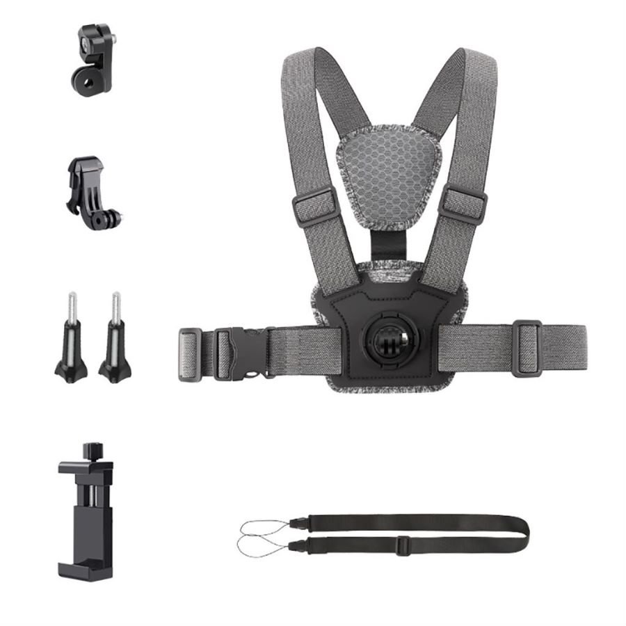 New mobile phone camera chest strap front and back shooting gopro insta360 camera holder VLONG for mountain climbing and cycling