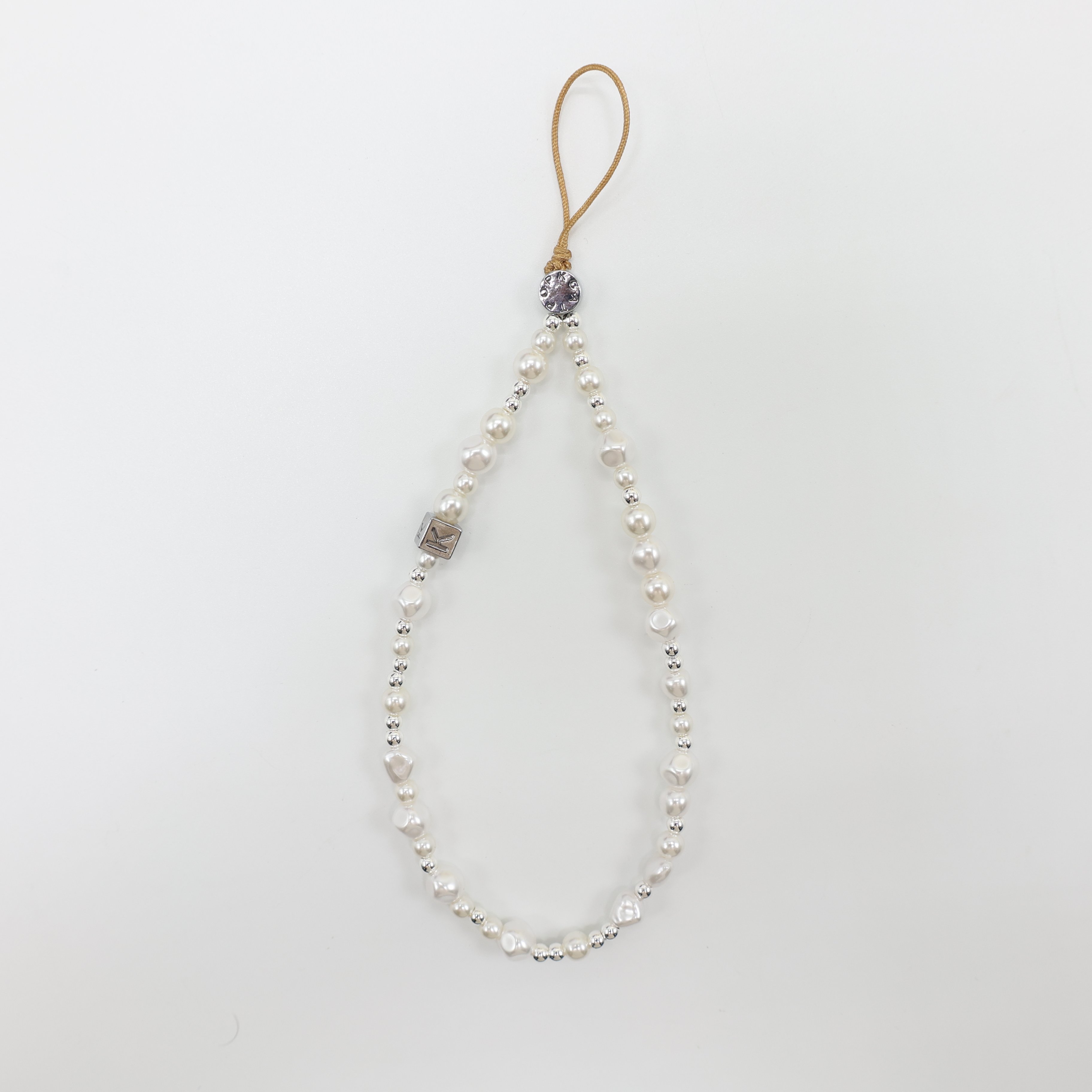 Luxury DIY Beaded Crystal Mobile Phone Chain Pearl Mobile Phone Charm Accessories