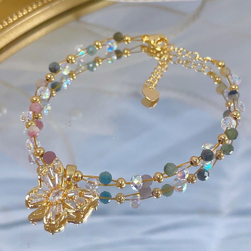 New Trendy Bohemian Handmade Stretch Rope Beaded Bracelet women Spring and Summer Crystal Candy Charm Bracelet for Girl