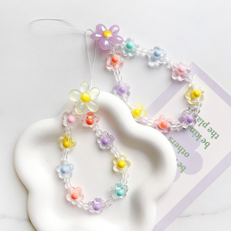Acrylic cellphone strap Mobile Phone Beads Wrist Strap Phone Chain Strap Personalized Beaded Lanyard Wrist Charm Bracelet