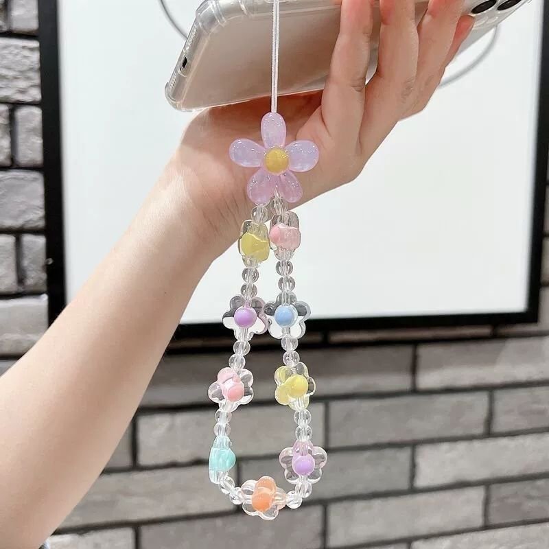 Acrylic cellphone strap Mobile Phone Beads Wrist Strap Phone Chain Strap Personalized Beaded Lanyard Wrist Charm Bracelet