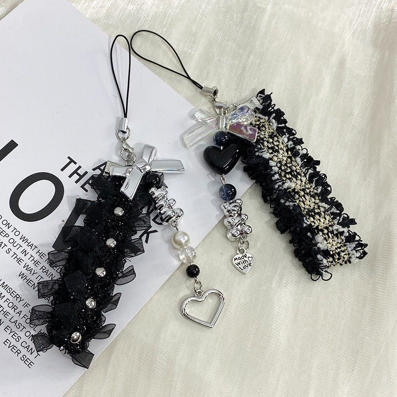 Lovely Lace Pendant Keychains Phone Cases Decoration Charms Car Key Wallet Lanyard Women Girls Promotion Gifts