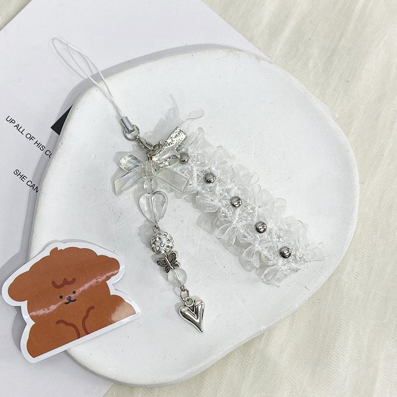 Lovely Lace Pendant Keychains Phone Cases Decoration Charms Car Key Wallet Lanyard Women Girls Promotion Gifts