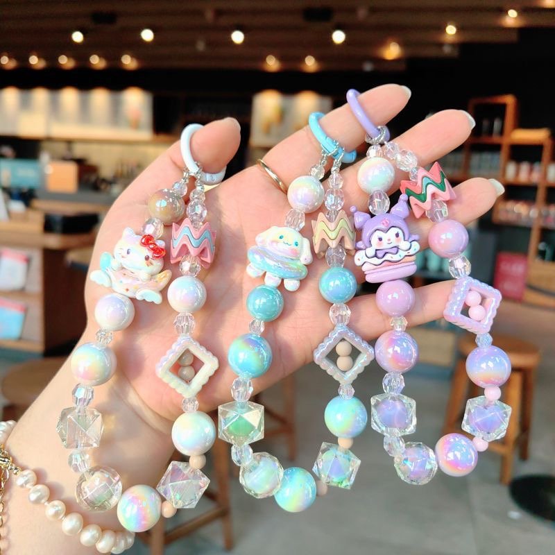 3D Creative Cute Cartoon mobile phone keychain Accessories Car Bag Pendant Sanrioes Kuromi melody keyring Key chain
